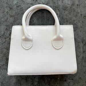 White faux leather mini bag